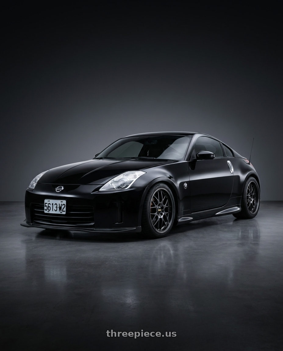 2006 Nissan 350Z Super black with BBS RG-R 5x114.3 19x9.5+22 Diamond Black wheels