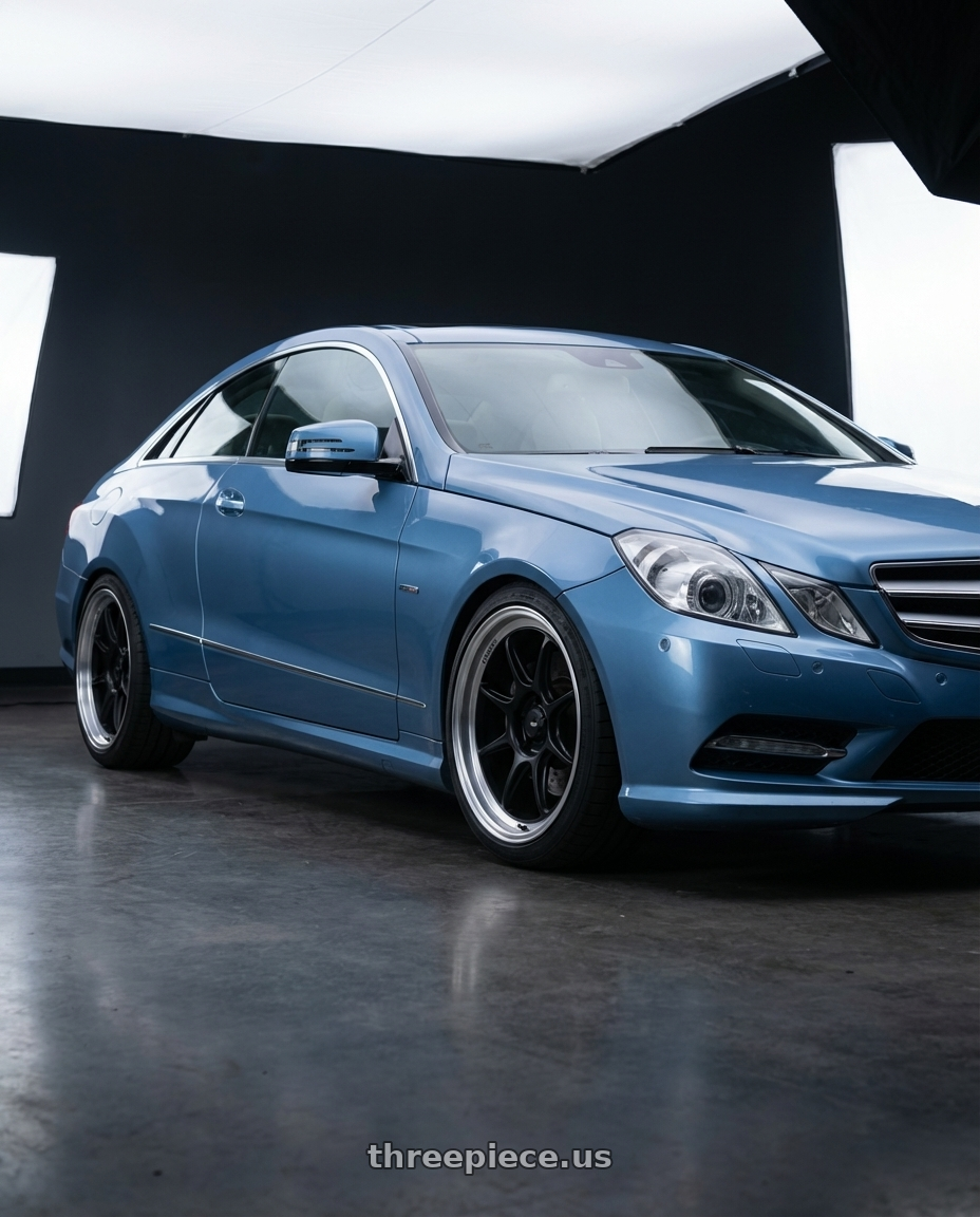 2014 Mercedes-Benz E-Class Coupe C207 with Konig Countergram 5x112 19x11+40 Matte Black / Matte Machined Lip wheels