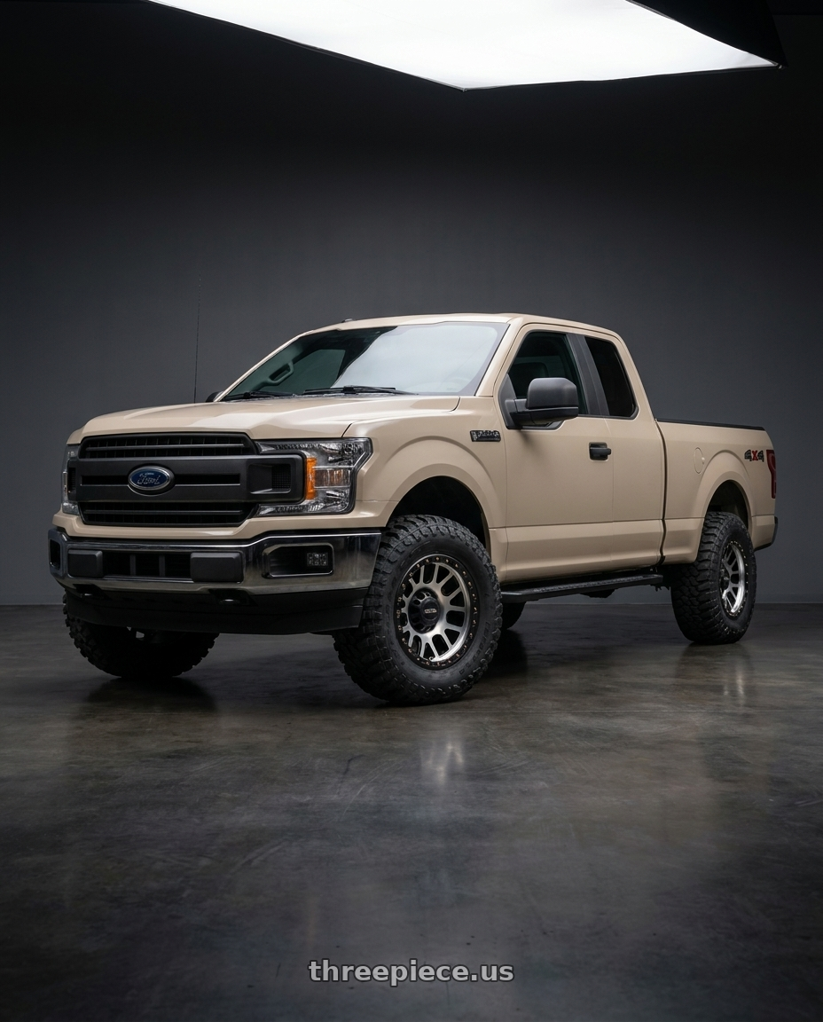 2019 Ford F-150 with Vision Off-Road 111 Nemesis 6x135 20x9+0 Matte Black Machined Face wheels