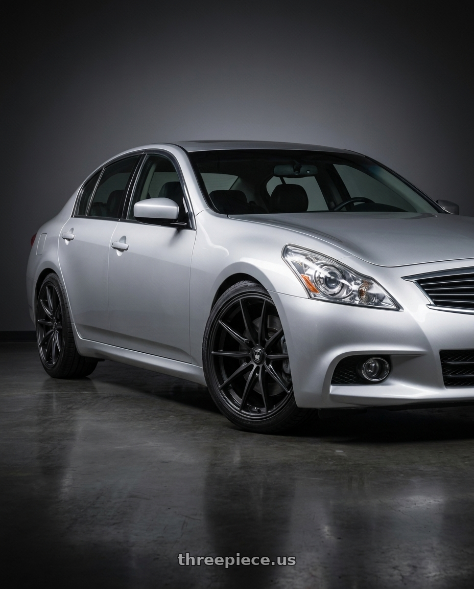 2012 INFINITI G37 with Konig Oversteer 5x114.3 18x9+35 Gloss Black wheels