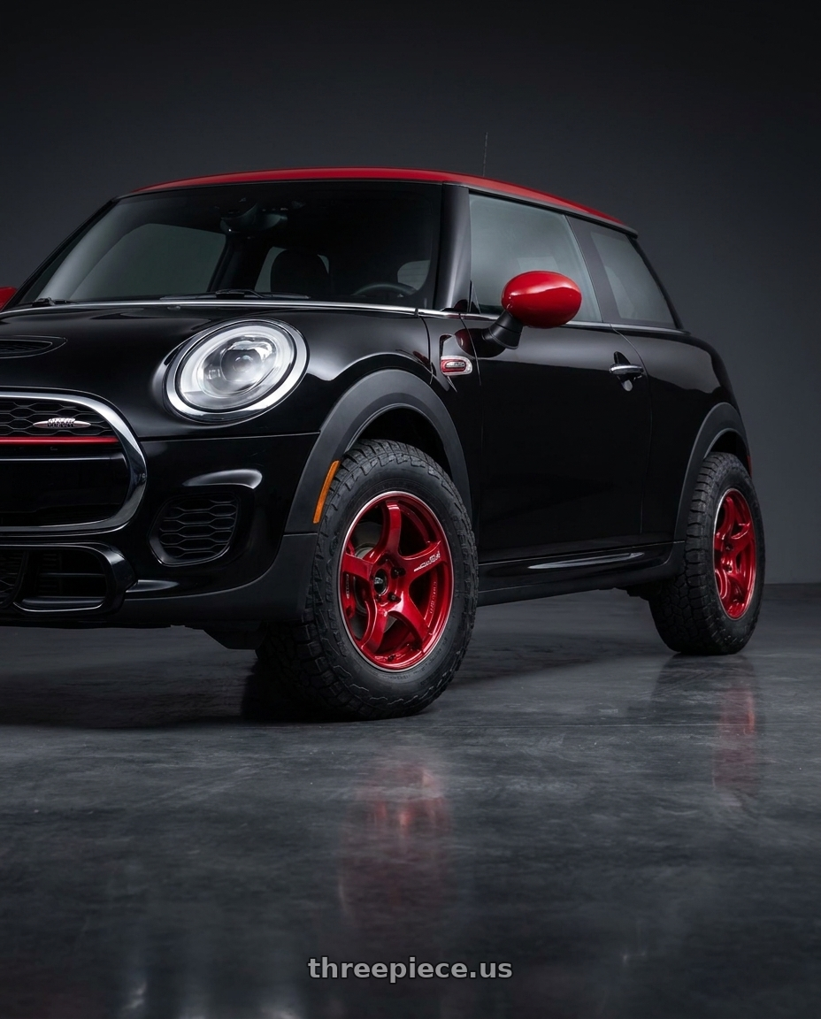 2019 Mini Cooper John Cooper with Advan Racing TC4 5x112 17x7.5 +48 RACING CANDY RED & RING wheels