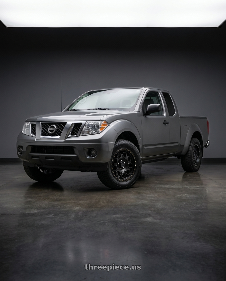 2021 Nissan Frontier SV with KMC KM545 TREK 6X114.3 17X8 +20 SATIN BLACK wheels