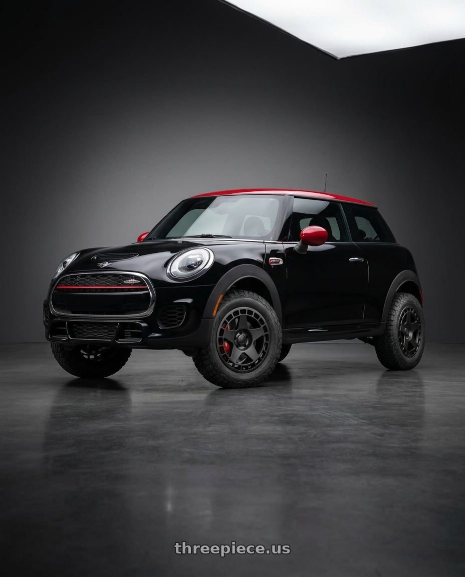2019 Mini Cooper John Cooper with fifteen52 TURBOMAC 5x112 17x7.5 +40 ASPHALT BLACK (SATIN BLACK) wheels