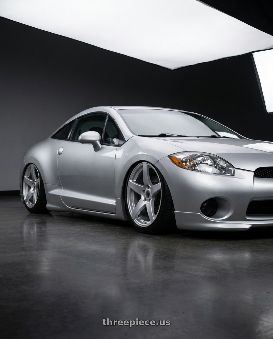 2010 Mitsubishi Eclipse with Forgestar CF5 5x114.3 19x9.5 +29 Gloss Silver wheels