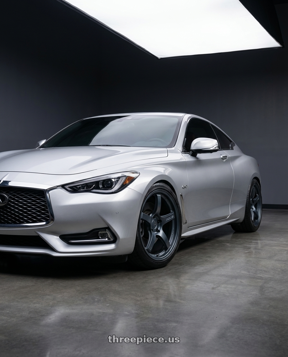 2020 Infiniti Q60 with Gram Lights 57CR 5x114.3 19x9.5+35 Gunblue II wheels