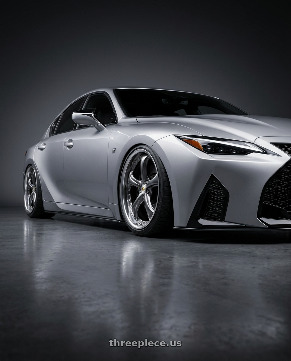 2024 LEXUS IS300 F SPORT DESIGN RWD with Work Wheels VS-KF 5x114.3 18x9.5+40 Brilliant Silver Black O Disk FULL REVERSE wheels