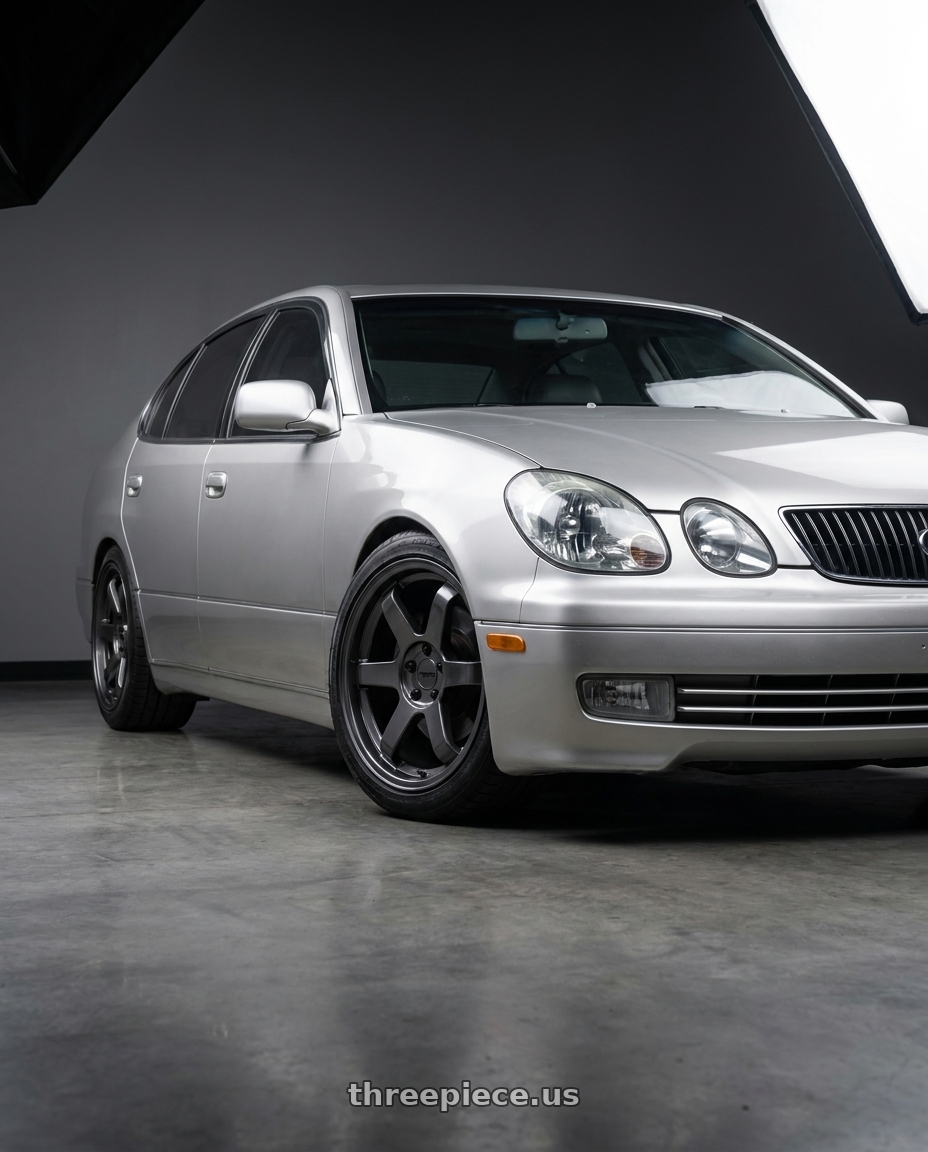 2002 lexus gs430 with KATANA RACING KR08 5x114.3 18x8 +40 Glossy GunMetal wheels