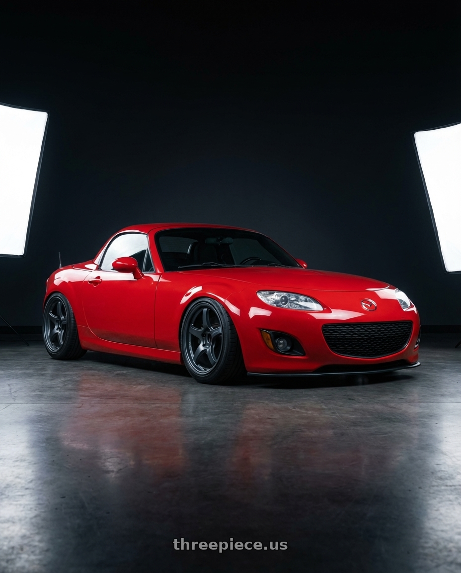 2012 Mazda MX-5 Miata NC with Gram Lights 57CR 5x114.3 17x9+22 Gunblue II wheels