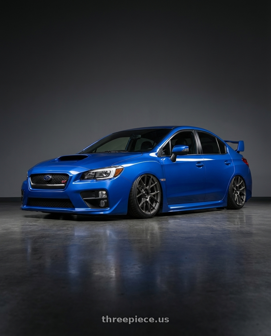 2013 Subaru WRX STI with Konig Ampliform 5x114.3 18x9.5+25 Dark Metallic Graphite wheels