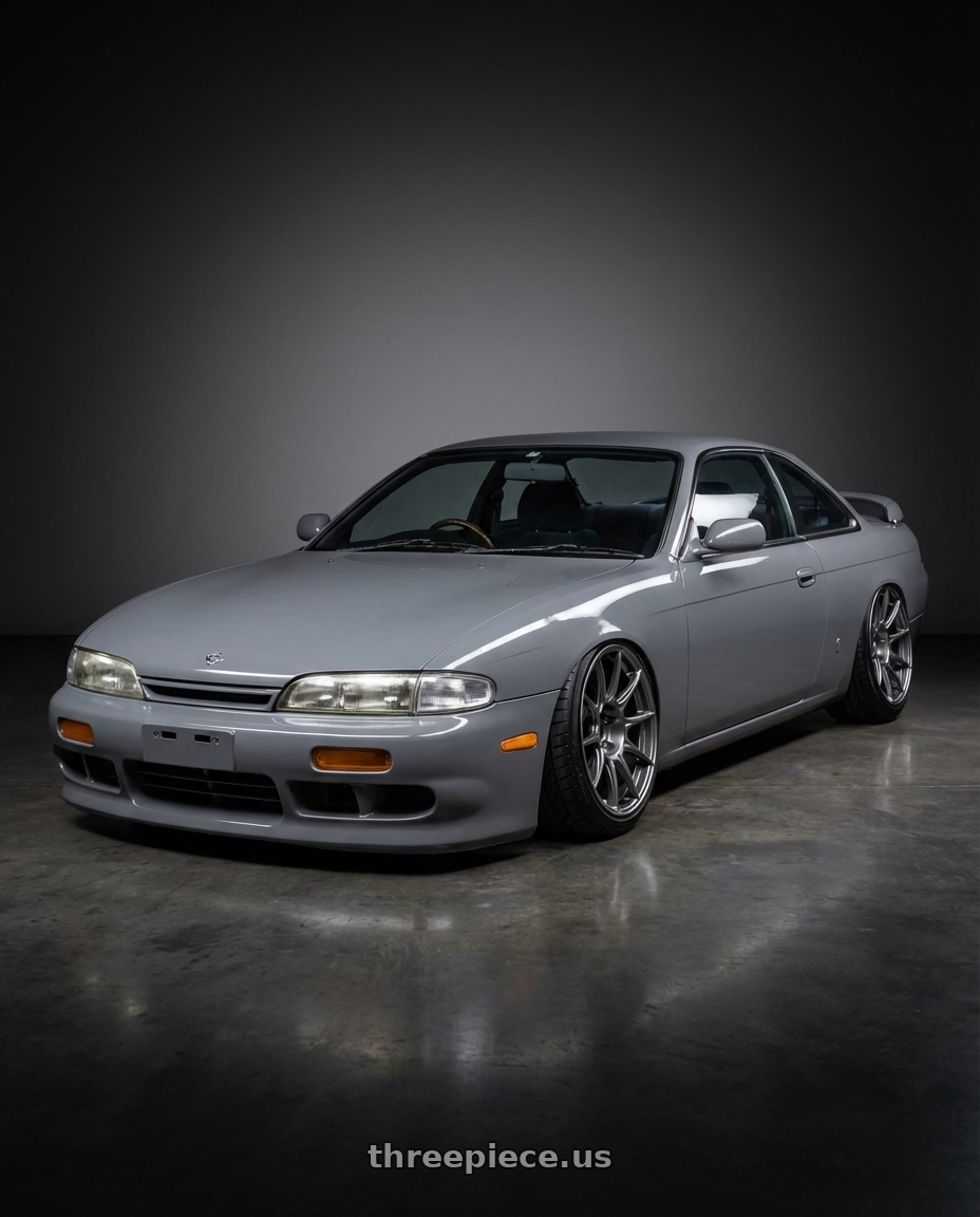 1995 Nissan 240sx with Ssr Gtx01 5x114.3 18x9.5+15  DARK SILVER wheels