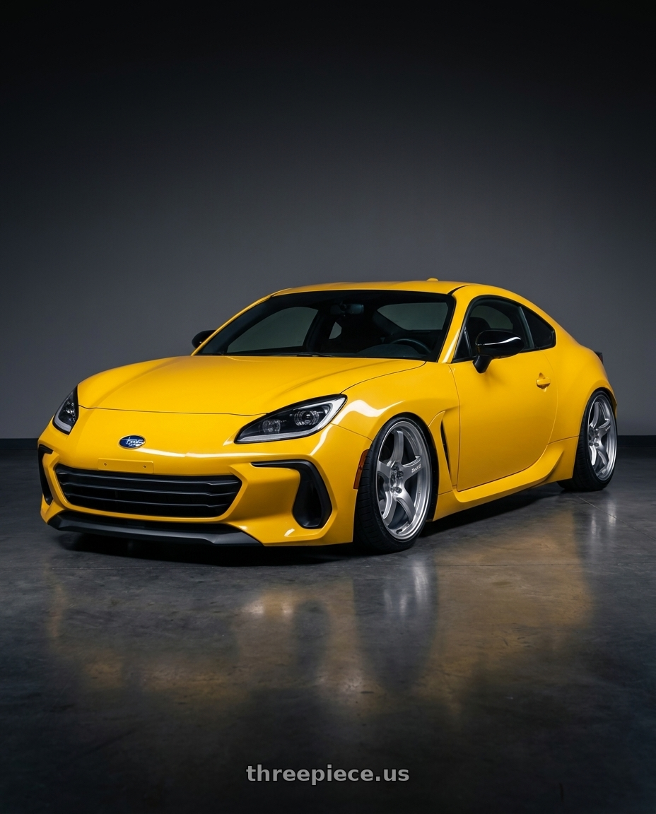 2026 Subaru BRZ Series.Yellow with Gram Lights 57CR 5x114.3 18x9.5+38 Grace Silver wheels