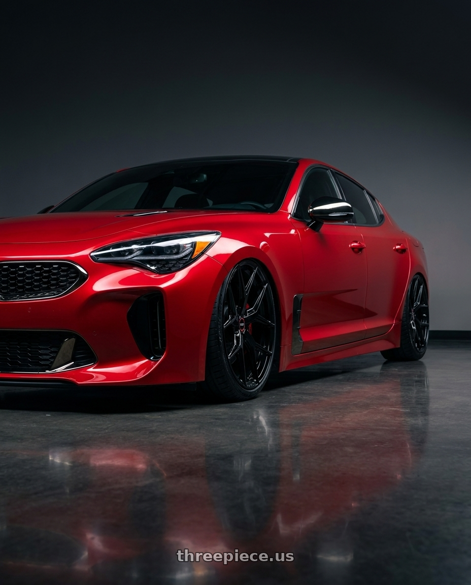 2022 Kia Stinger GT with VOSSEN HF-5 5X114.3 19x9.5 +40 GLOSS BLACK wheels