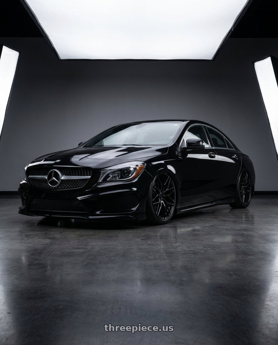 2018 Mercedes-Benz CLA C117 with Avant Garde Wheels M520R 5X112 19x9.5 +40 Gloss Black wheels