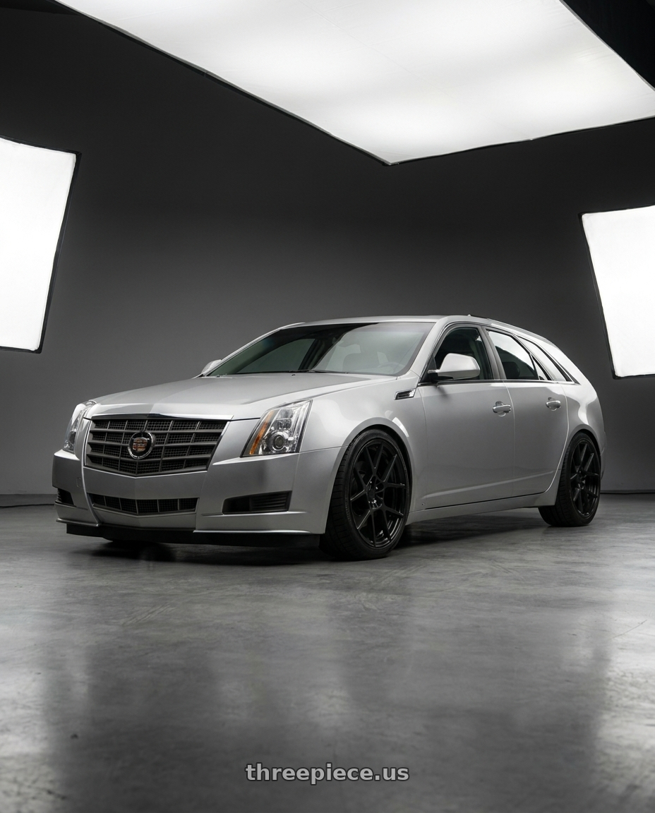 2010 Cadillac Cts Wagon with Rotiform 1PC R139 KPS 5X100 18X8.5 +35 MATTE BLACK wheels