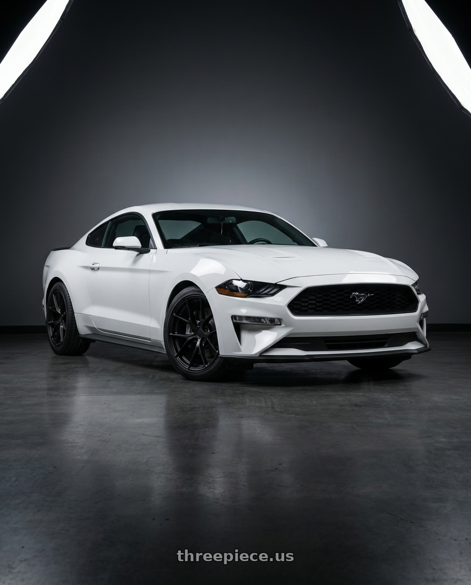 2018 Ford Mustang with Aodhan AFF7 5x114.3 19x9.5+35 Matte Black wheels