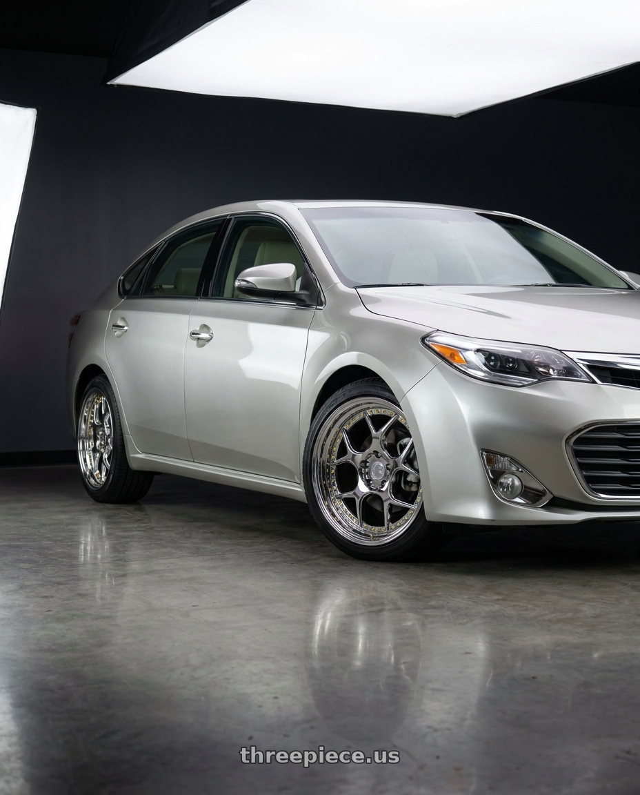 2013 toyota avalon with Aodhan DS01 5x114.3 18x8.5+35 Vacuum Chrome W/ Gold Rivets wheels