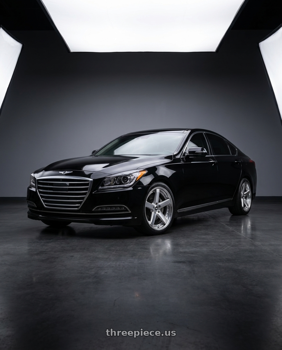 2016 hyundai genesis 3 8 with Work Zeast St2 5x114.3 19x8.5+38 W Disk Transparent Grey Polish wheels