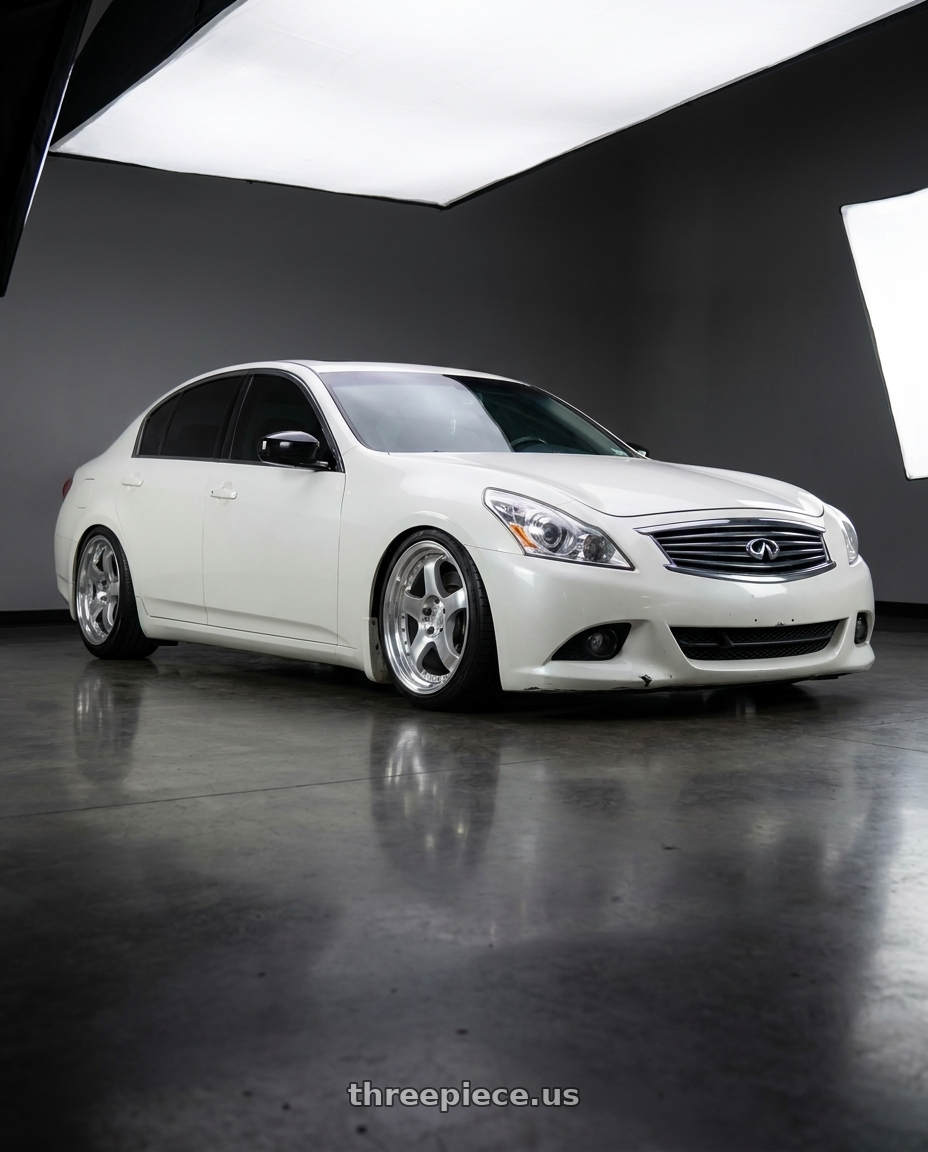 2013 infiniti g37 base sedan with Aodhan AH03 5x114.3 19x9.5+22 Silver w/Machined Face wheels