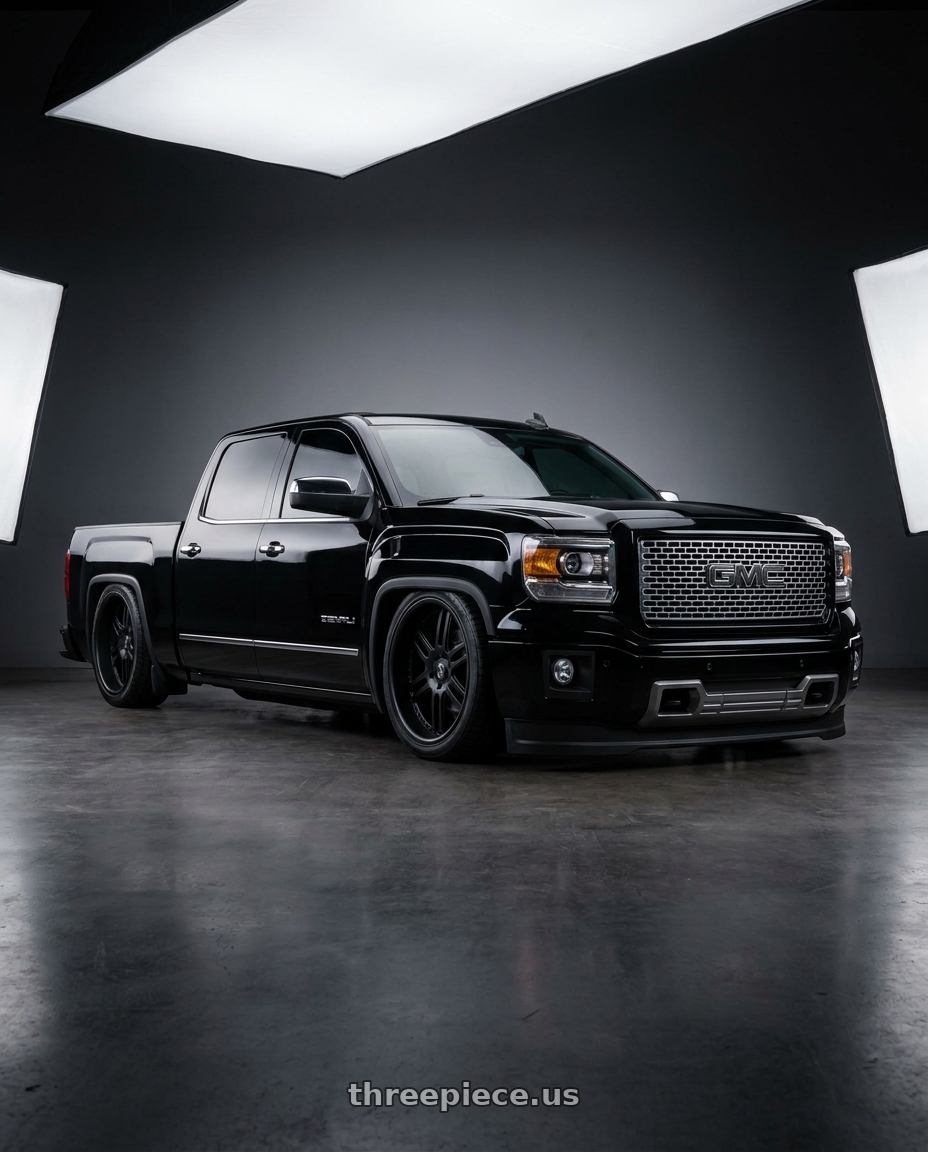 2014 GMC sierra denali with DUB 2PC S241 DAZED 5X120.65/5X127 28X9 +5 MATTE BLACK DOUBLE DARK TINT wheels