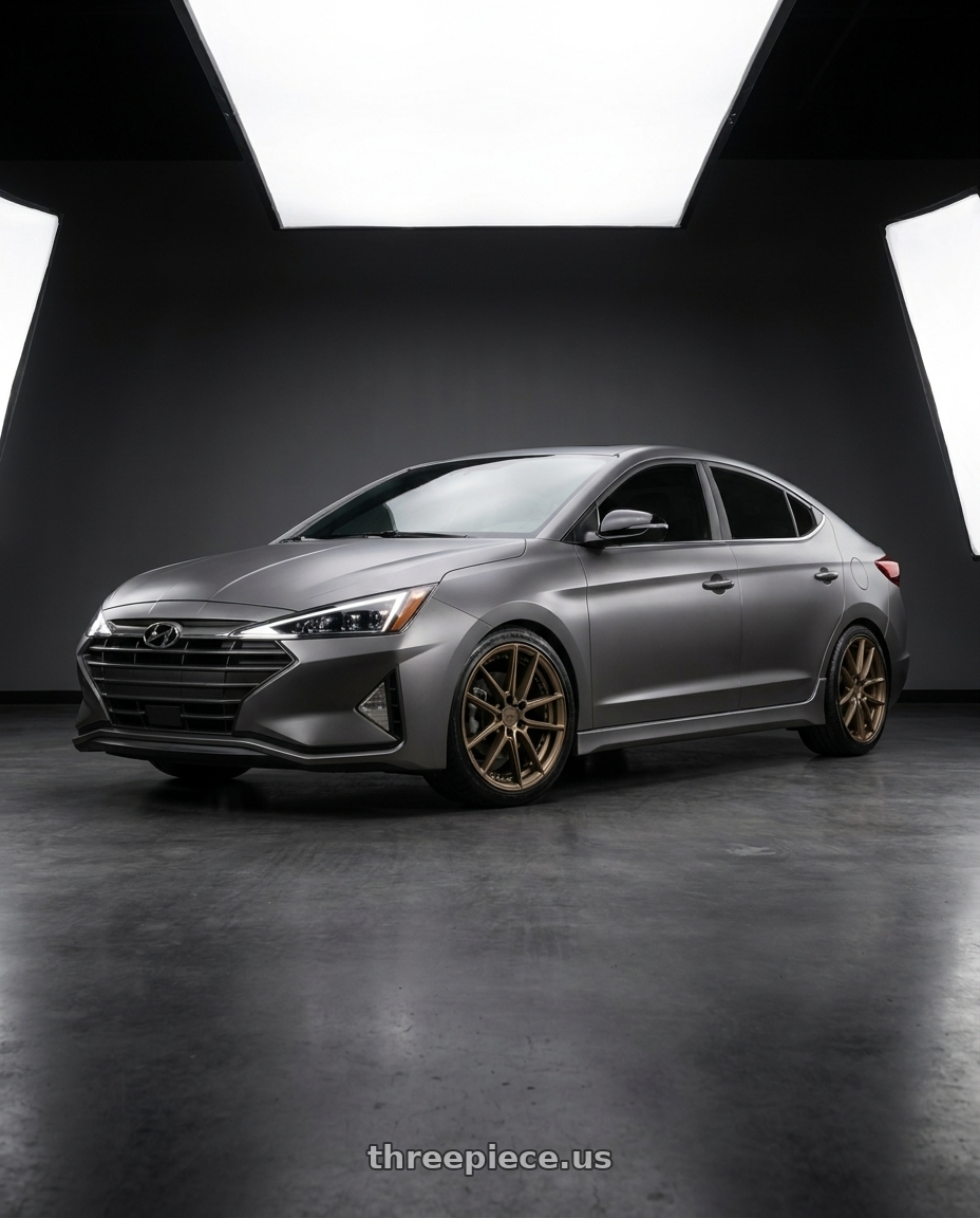 2020 elantra sport mk6.5 with Niche 1PC M222 DFS 5X114.3 18X8 +40 MATTE BRONZE wheels