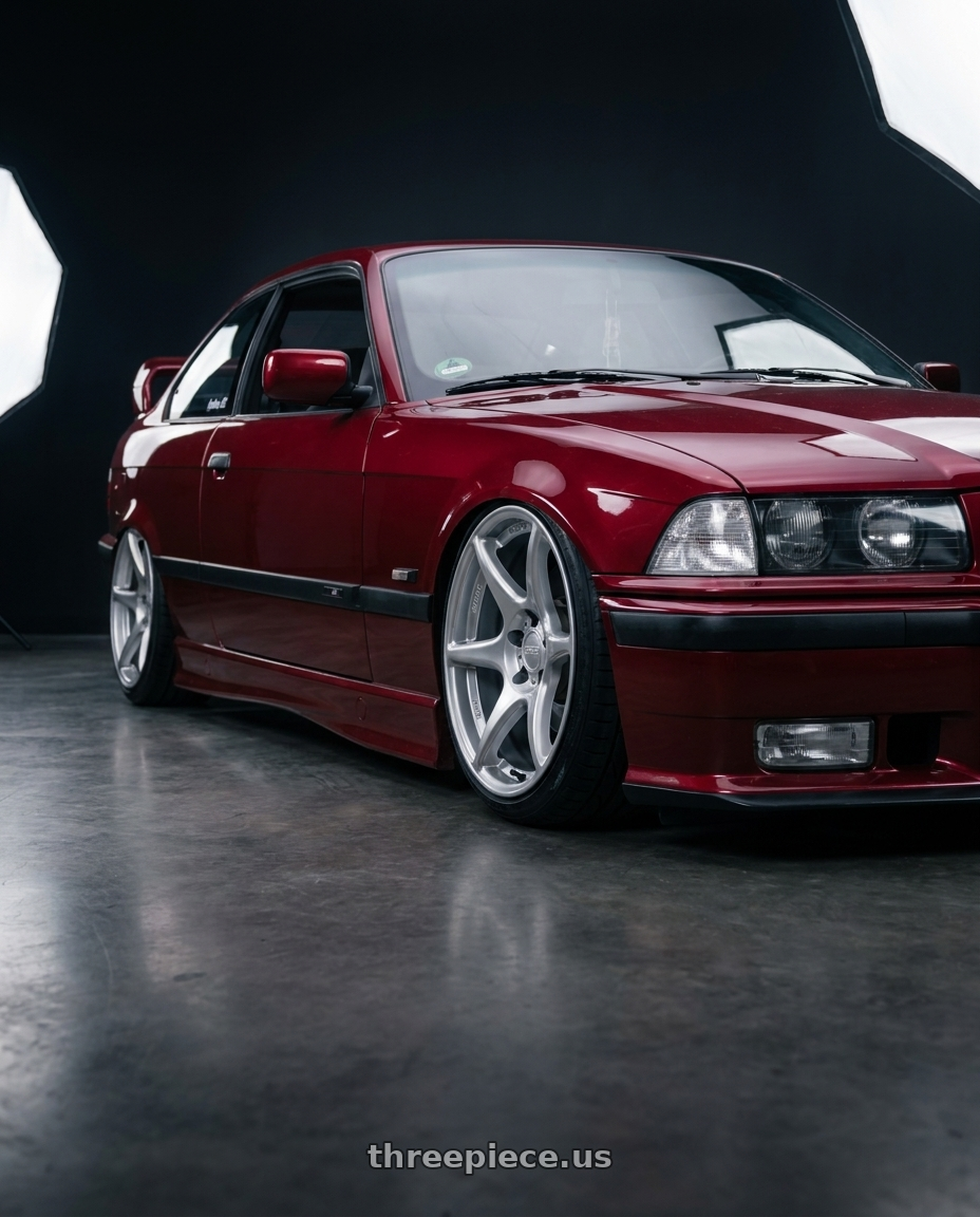 1996 BMW E36 328is with Kansei K11S Tandem 5X100 17x9 35 Hyper Silver wheels
