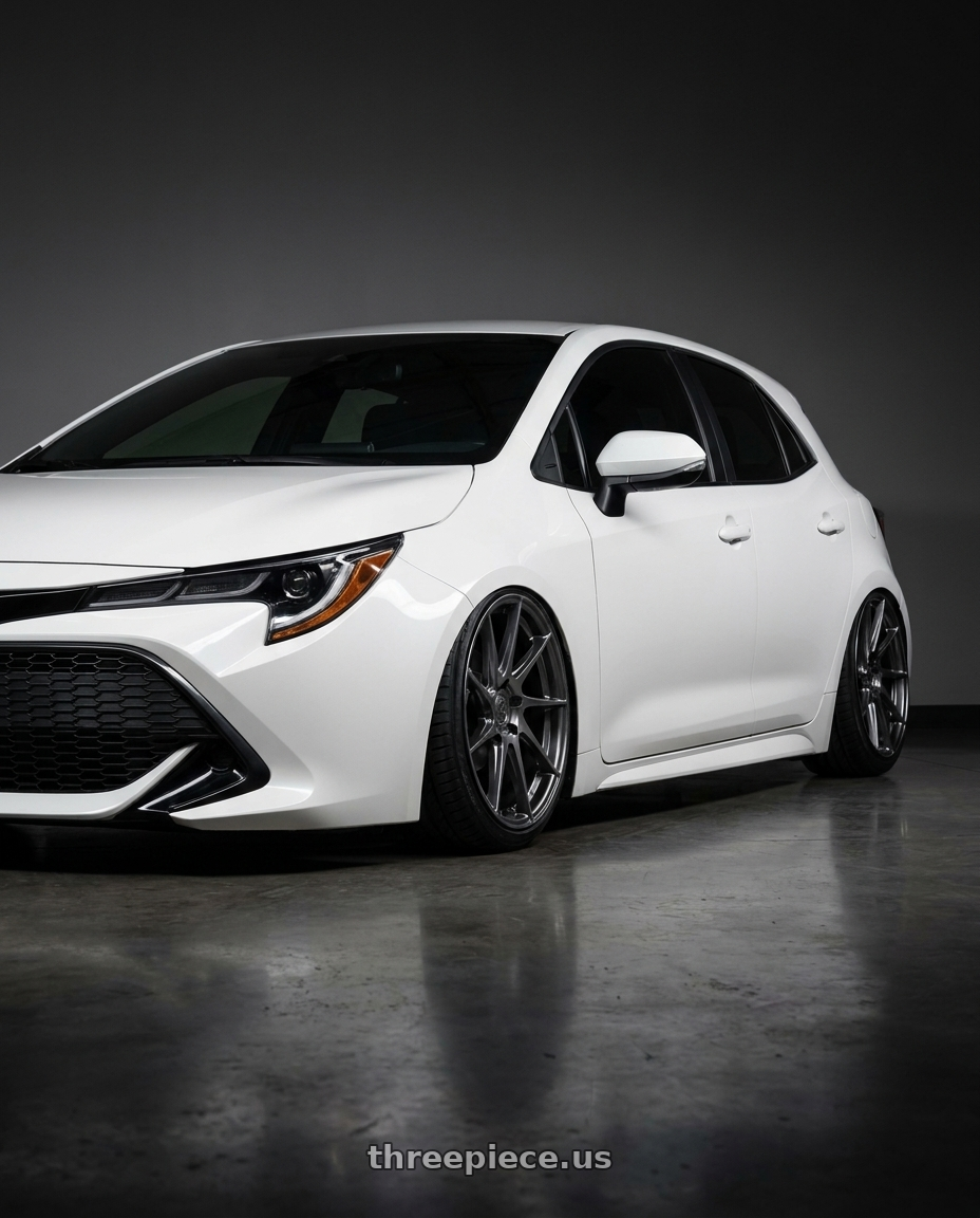 2023 Toyota Corolla Hatchback with Aodhan AH09 5x114.3 18x8.5 +35 Hyper Black wheels