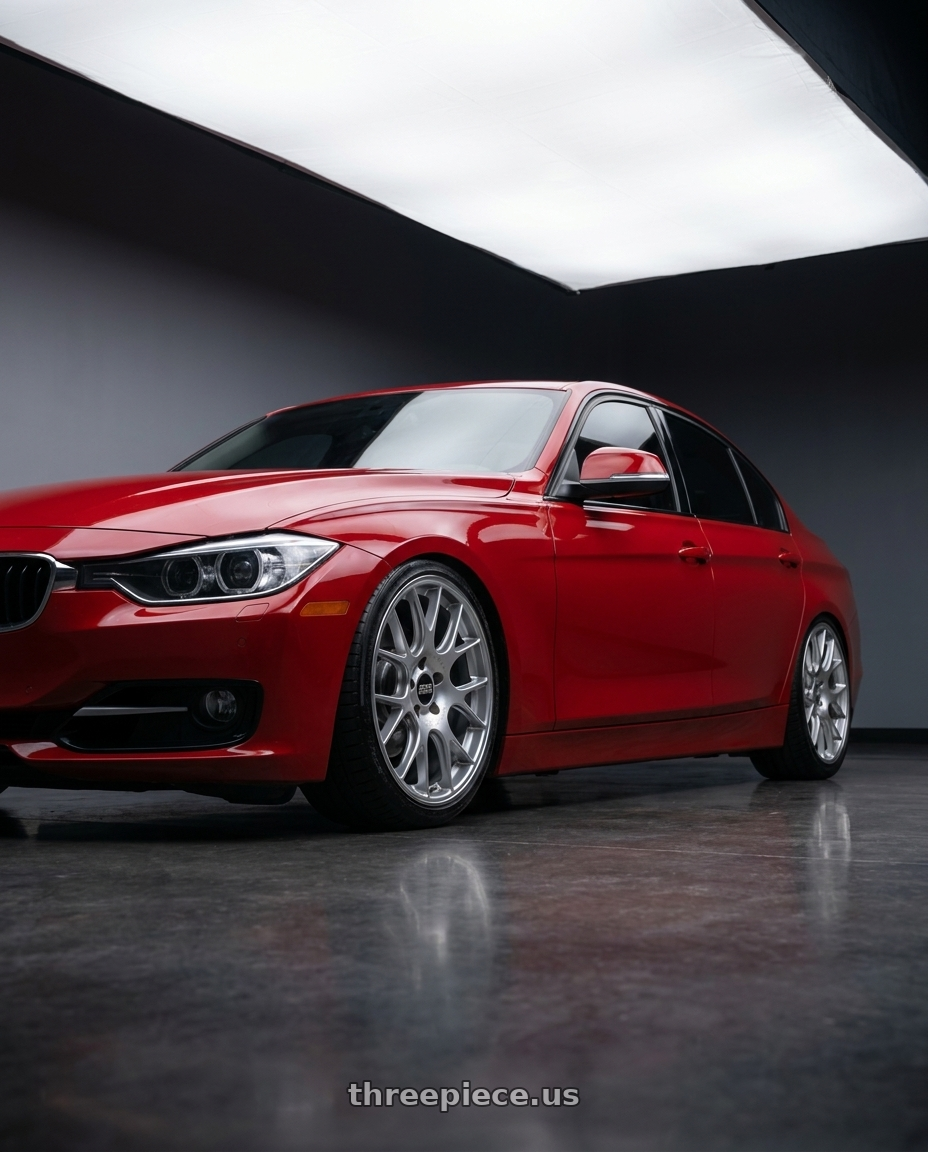 2013 BMW 328i with BBS CH-R 5x114.3 19x8 +38 Brilliant Silver Polished Rim Protector wheels