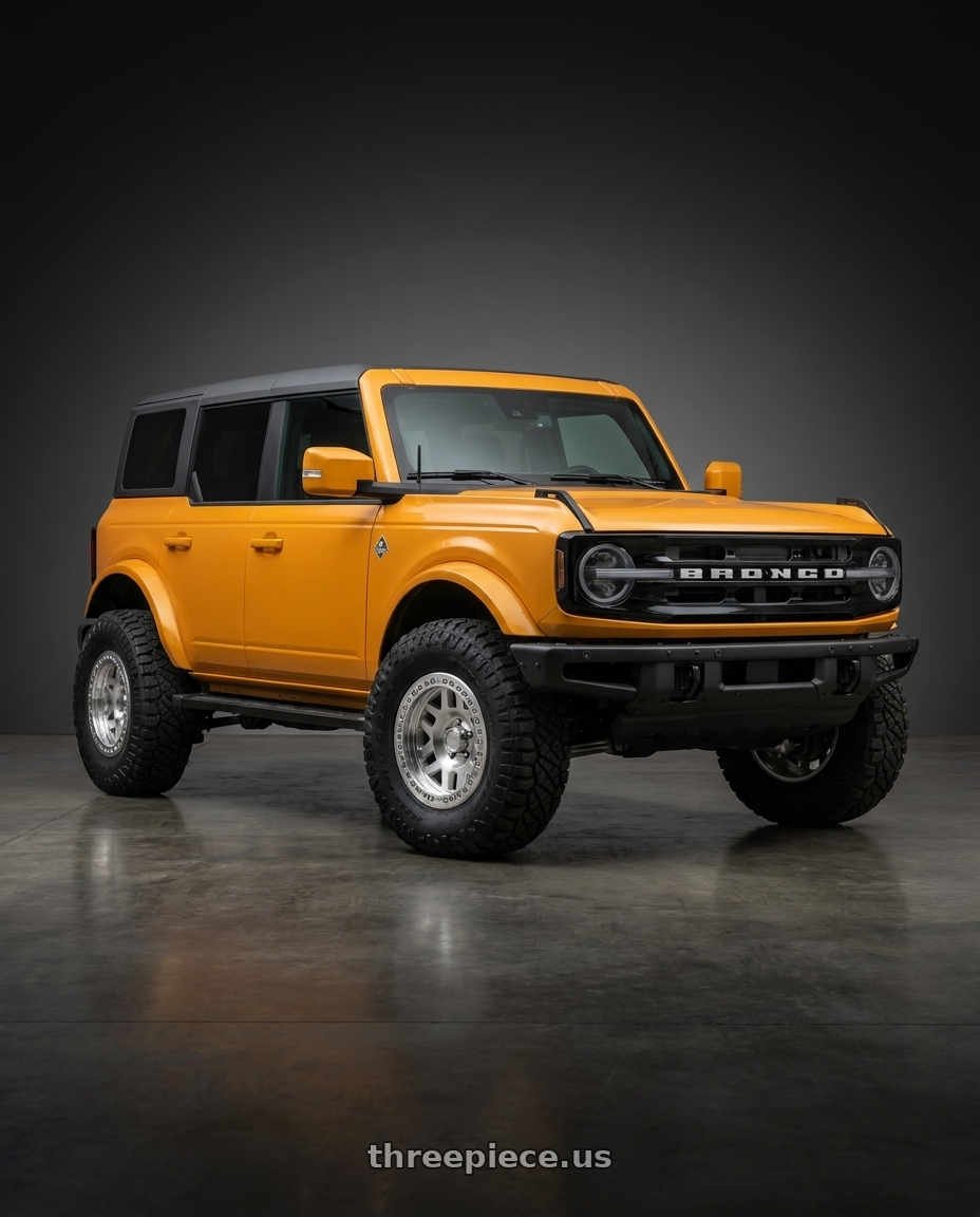 2024 Ford Bronco with KMC KM229 MACHETE CRAWL BEADLOCK 6X139.7 17X9 -38 MACHINED wheels