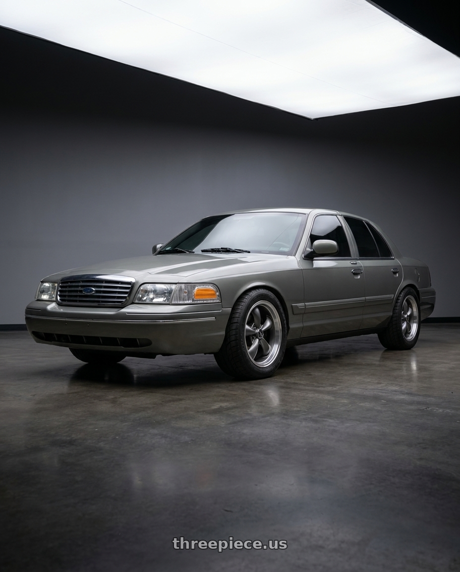 2009 Ford Crown Victoria with American Racing AR105 TORQ THRUST M 5X114.3 17X8 +30 ANTHRACITE W/ MACHINED LIP wheels