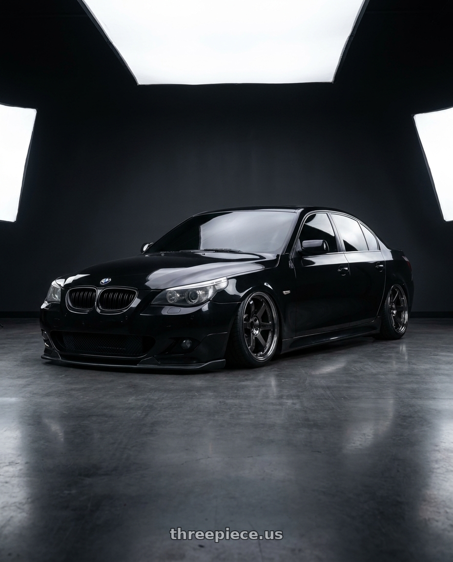 2007 BMW 535i rwd with Volk Racing TE37SL 5x114.3 19x10.5+12 Pressed Double Black wheels
