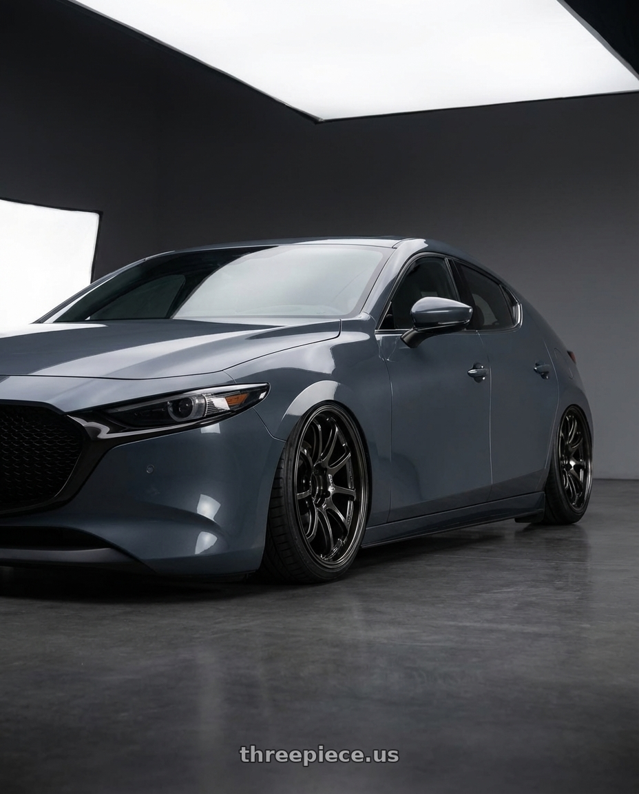 2023 Mazda Mazda3 Turbo with Advan Racing RS-DF Progressive 5x114.3 18x8+44 Dark Bronze Metallic wheels