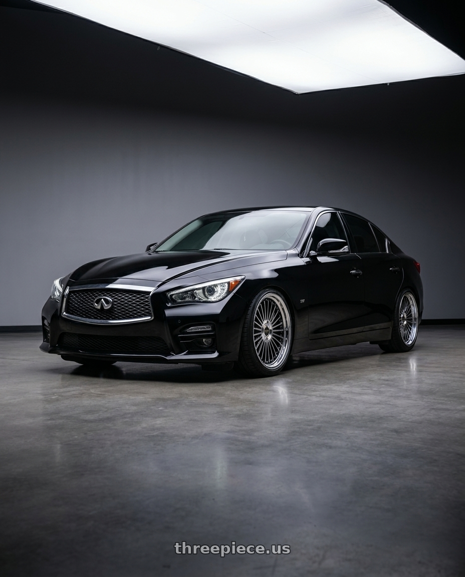 2015 INFINITI Q50 with Work Emitz Black Polish 5x114.3 19x10.5 +0 wheels