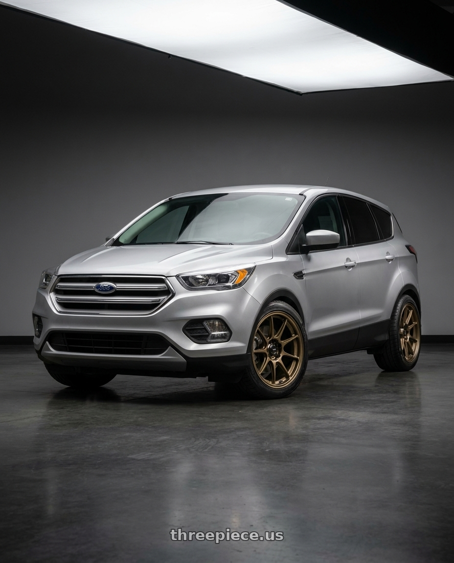 2019 Ford Escape SE Silver with Konig 57BZ Dekagram 4x100 15x8 +25 Gloss Bronze wheels