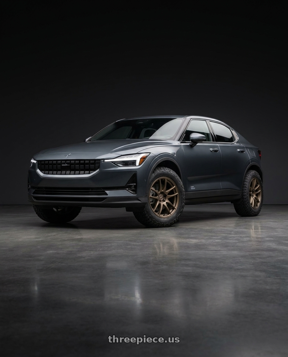 2026 Polestar 2 with Work Emotion Cr Kiwami 5x108 18x9.5 +38 Matte Bronze wheels