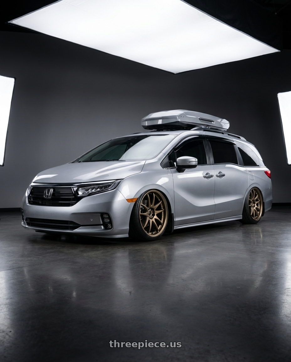2024 Honda Odyssey with Work Cr 2P 5x120 20x8.5 +45 Matte Bronze wheels