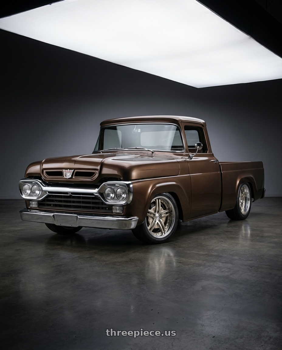 1960 ford f100 with Work Gnosis Gr205 5x114.3 20x9.5+45 H Disk Buff Finish wheels