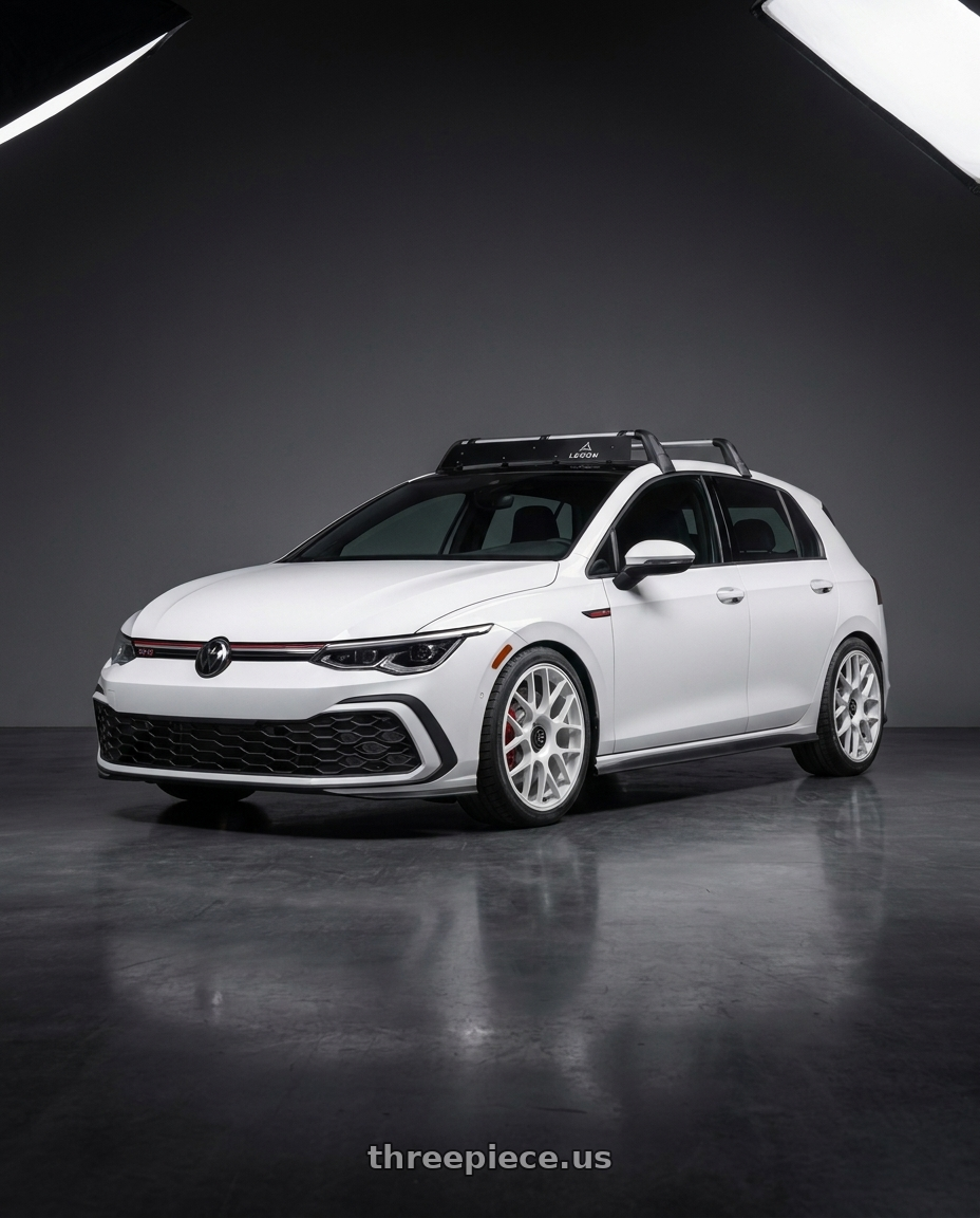 2024 vw gti se white with fifteen52 APEX 5x112 / 5x120 18x8.5 +35 RALLY WHITE (GLOSS WHITE) wheels