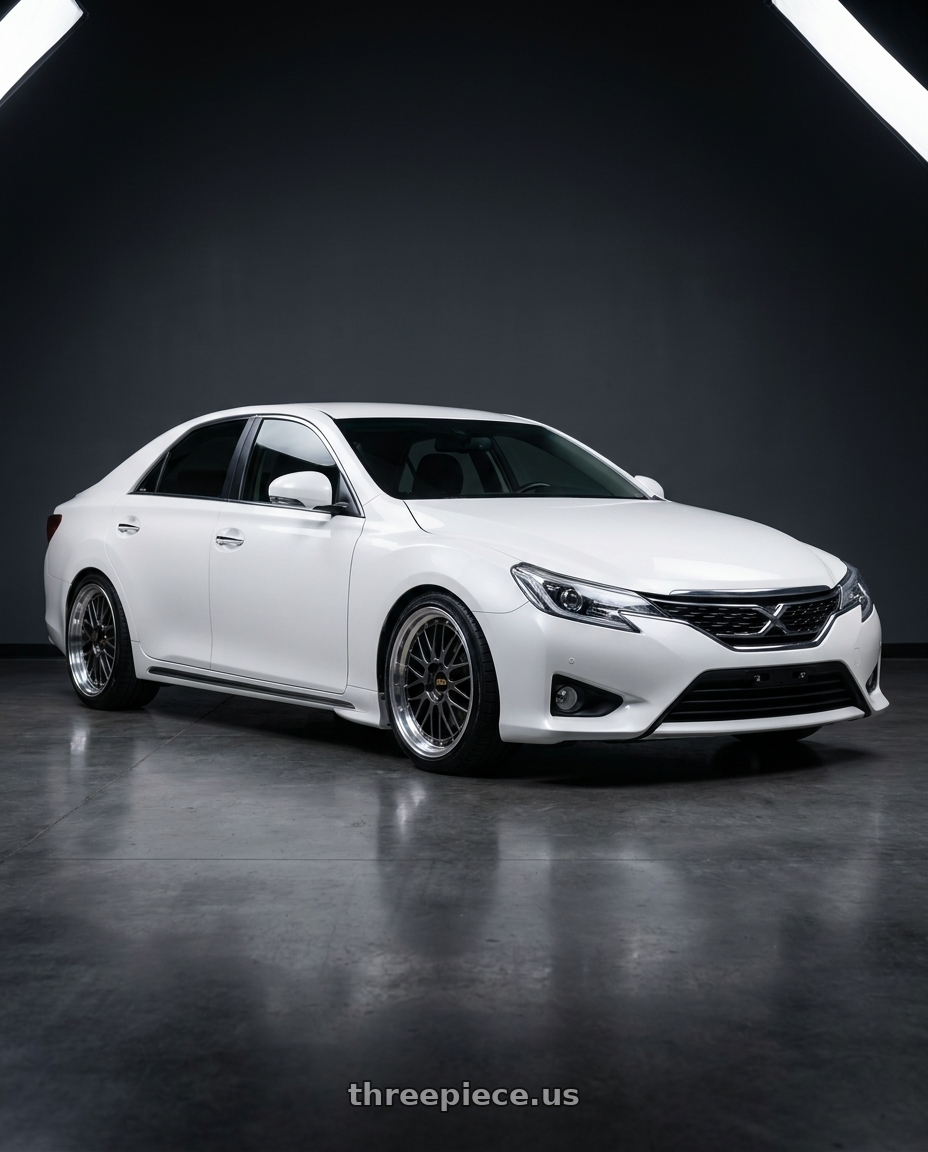 2014 Toyota Mark X with BBS LM 5x114.3 18x8.5+38 Diamond Black wheels