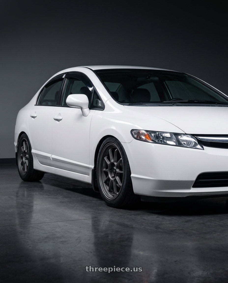 2007 honda civic ex with Konig Hypergram 5x114.3 17x8+35 Matte Grey wheels
