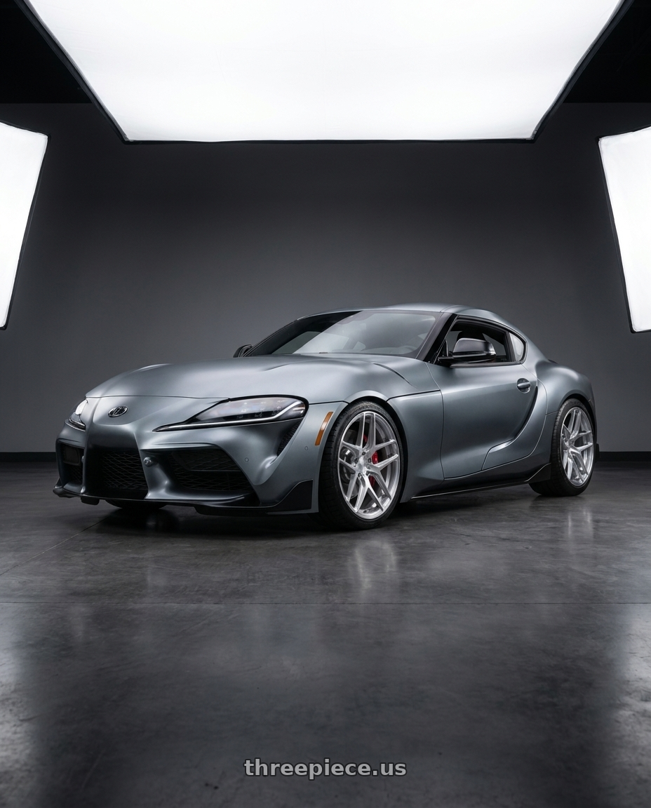2021 Toyota GR Supra with MRR FS1 5x112 18x9.5  +25 Brushed Clear wheels