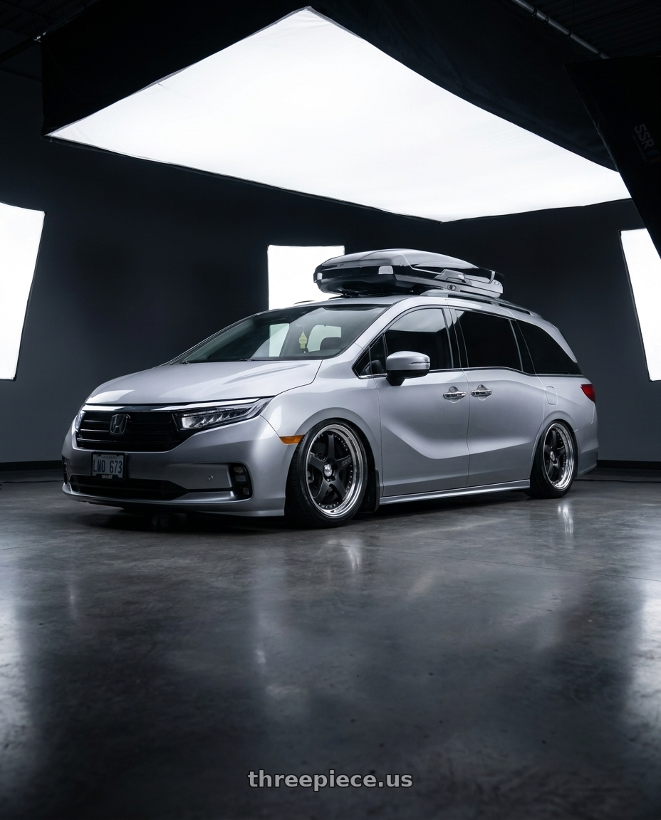 2024 honda odyssey with SSR Professor SP4 5x120 20X8 37 NR Disk Flat Black wheels