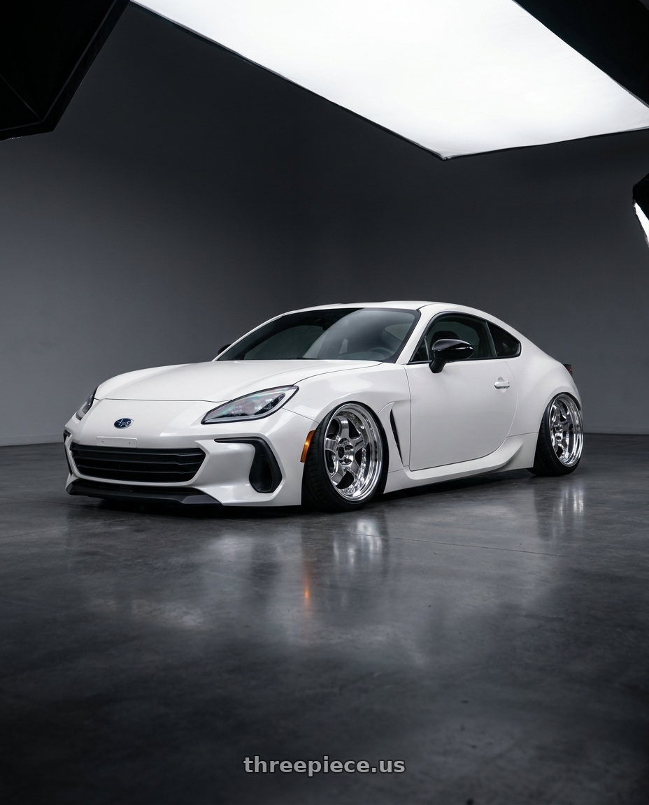 2025 Subaru BRZ with Work Meister S1 3P 5x100 18x9.5+35 L Disk Bright Buff Finish wheels