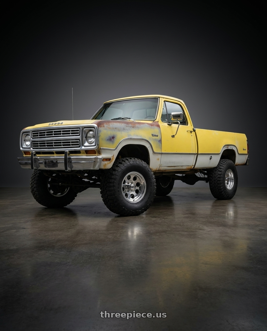 1973 Dodge w200 with Mickey Thompson Classic III Polished 5x139.7 15x10 -45 Polished wheels