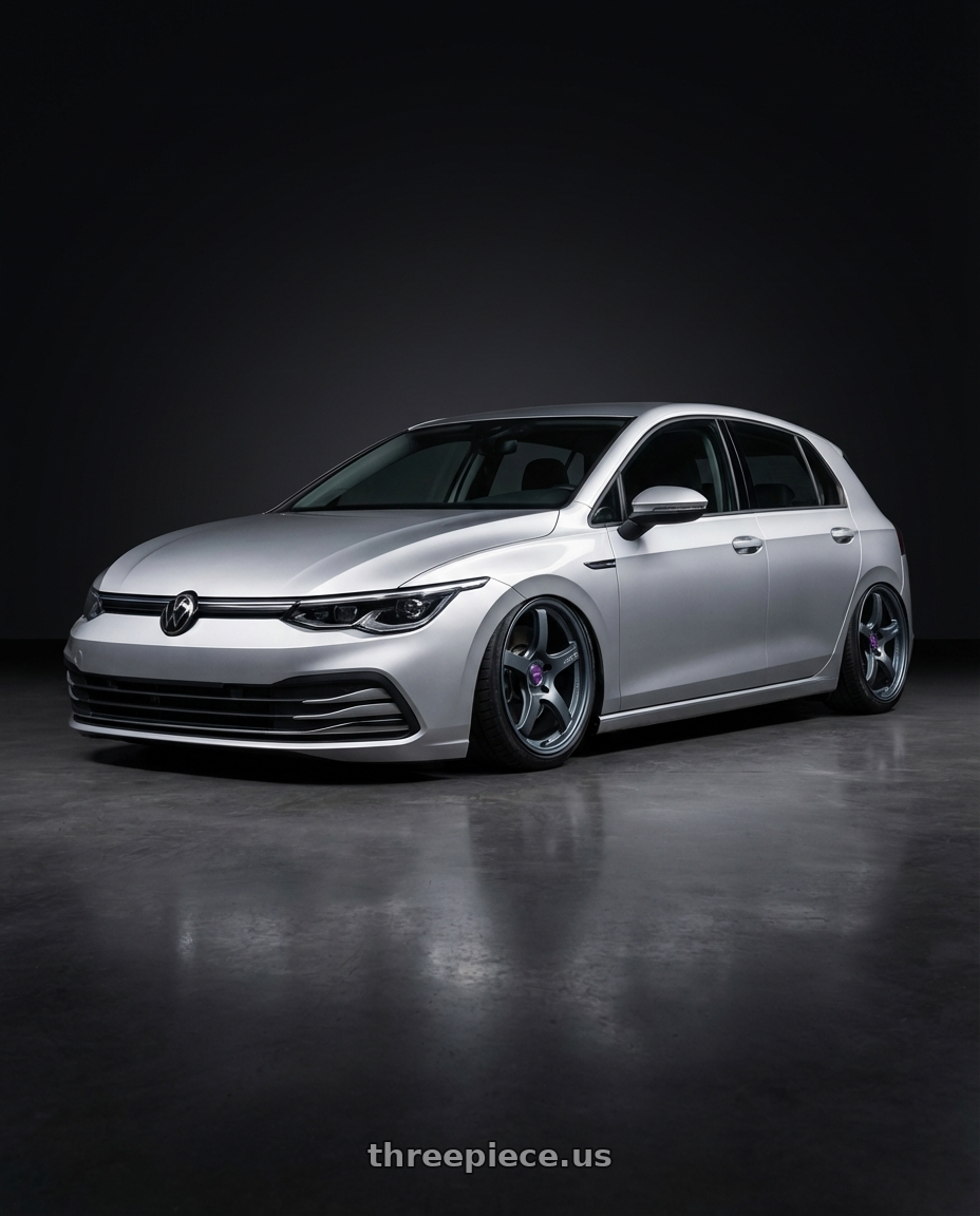 2024 Volkswagen Golf R MK8 with Gram Lights 57CR 5x112 19x9.5+45 Gunblue II wheels