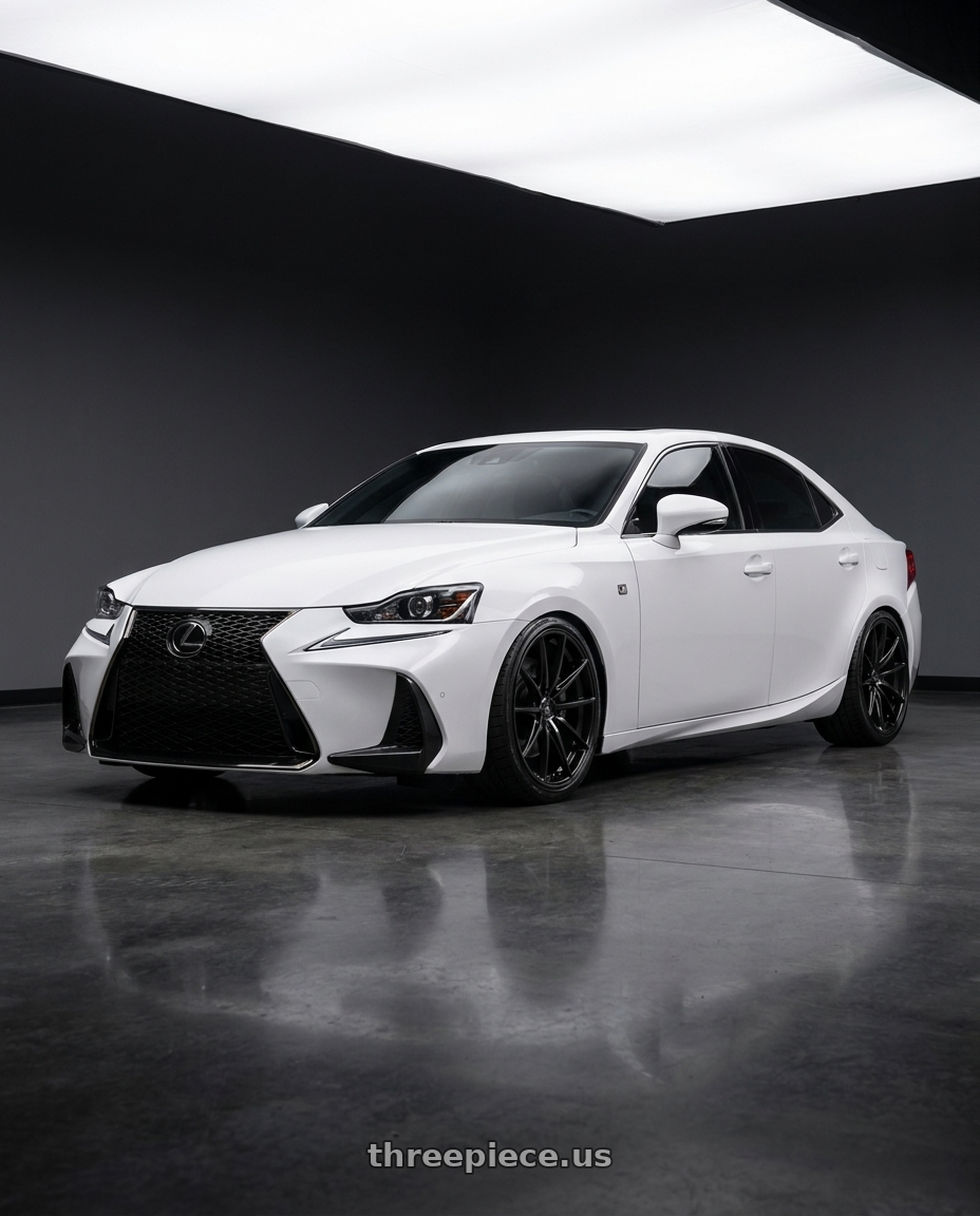 2020 Lexus is 350 f with Konig Oversteer 5x114.3 17x8+35 Gloss Black wheels