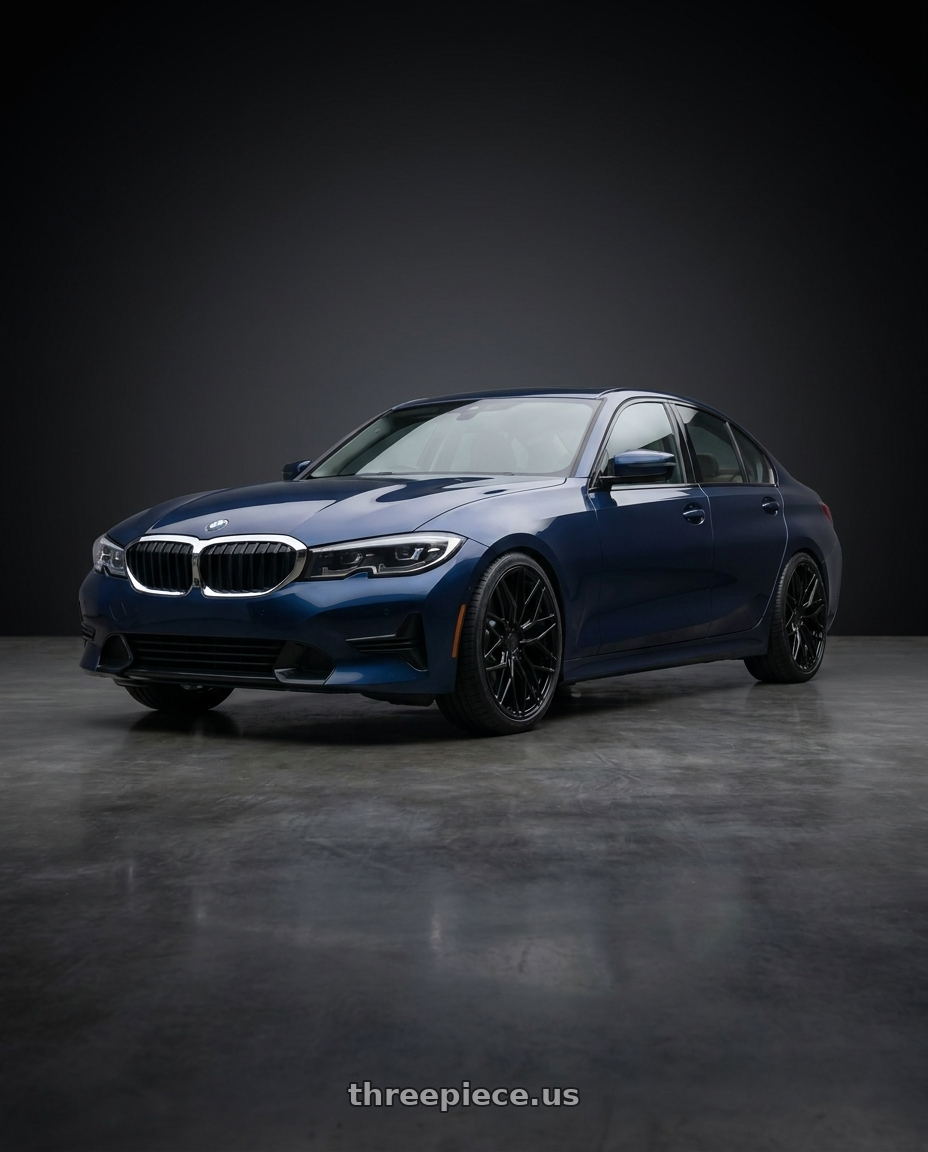 2021 BMW G20 3 Series with Avant Garde Wheels M520R 5X112 19x8.5 +35 Gloss Black wheels