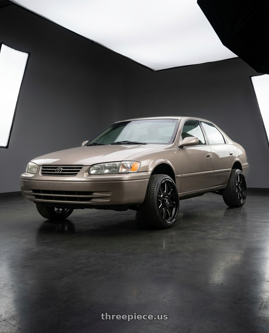 1992 Toyota camry with Fuel Mono DE09 FF09D 10X225 20X8.25 +105 MATTE BLACK MILLED wheels