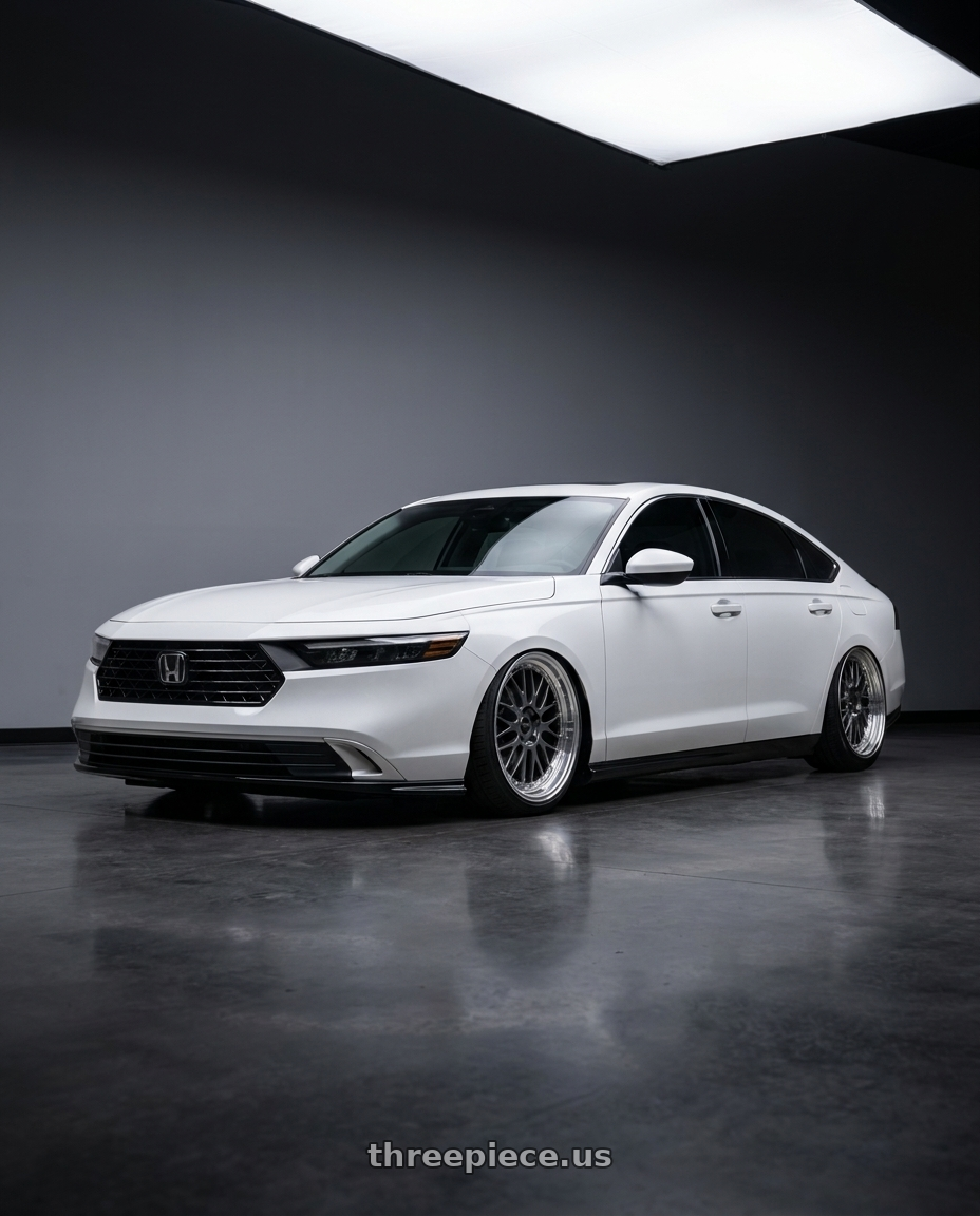 2026 Honda accord with Vors VR8 5x114.3 17x8  +35 Hyper Black Machine Lip Chrome Rivet wheels
