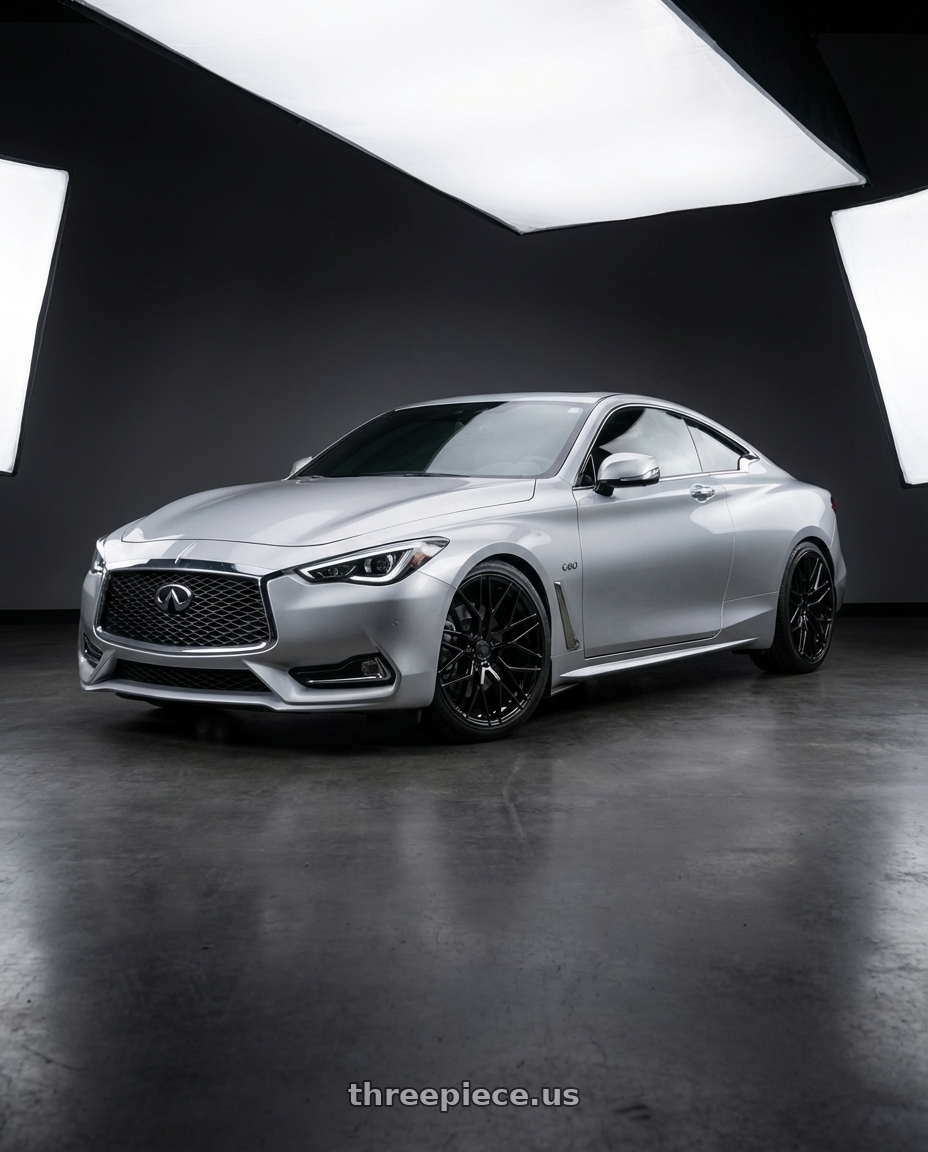 2020 Infiniti Q60 with Avant Garde Wheels M520R 5X114.3 19x9.5 +40 Gloss Black wheels