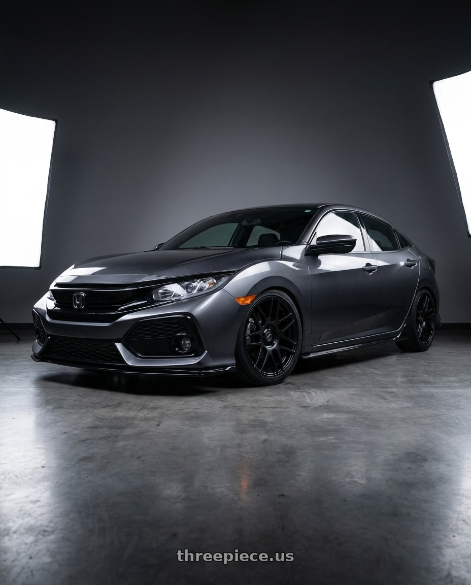 2018 Honda civic hatchback sport with Forgestar F14C 5x114.3 18x9.5 +35 Satin Black wheels